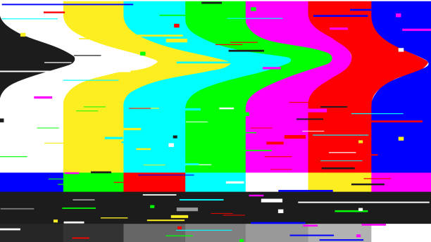 Vector illustration of a Old fashioned tv test screen pattern for television calibration. 16:9 aspect ratio use for Full HD, 4k or higher resolution. Lot's of texture, fully editable.