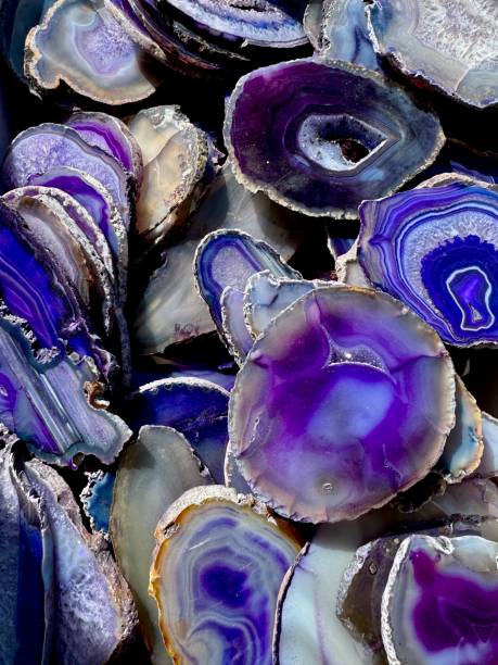 istock Cut cross section of purple geode 2200476600