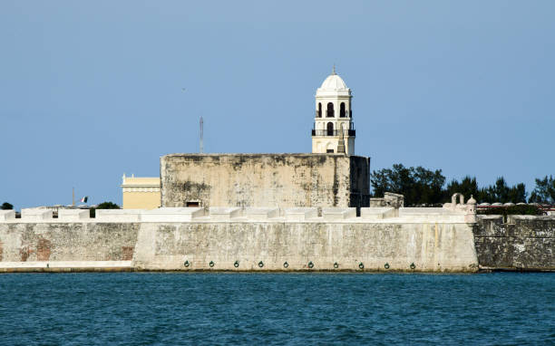 San Juan de Ulua fortress taken from the Port opposite in Veracruz Mexico