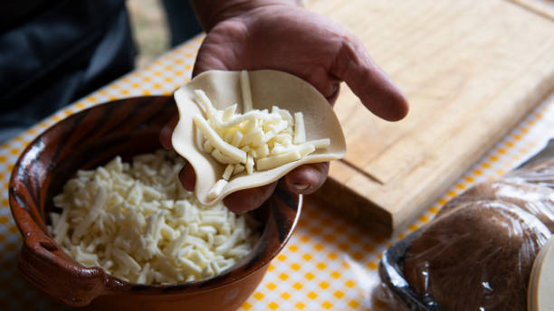 istock Argentine empanada stuffed with cheese, cooked on the grill. 2200485955