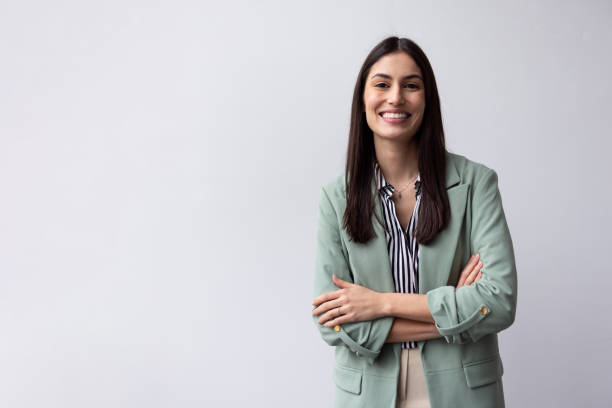 istock Professional Latina woman with a confident gaze 2200489059