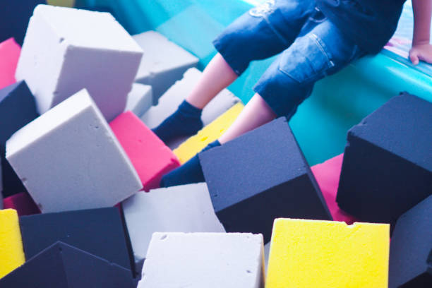 istock sponge boxes in children's playground, for impact dampening 2200491571
