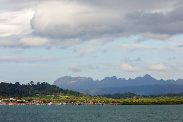 istock Distance view of mountains and sea view. 2200493776