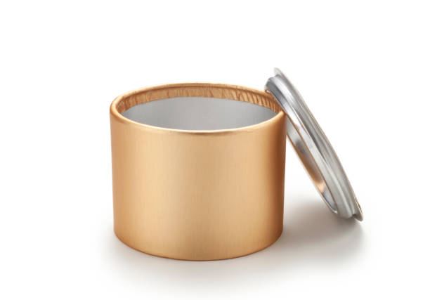 istock golden paper can for tea packaging 2200495220