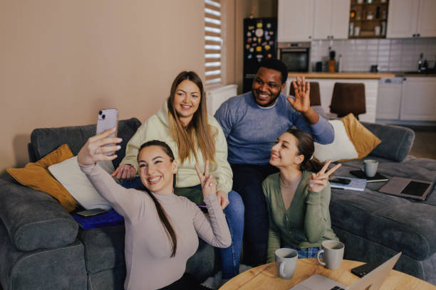istock Taking selfie while enjoying morning coffee together 2200503211