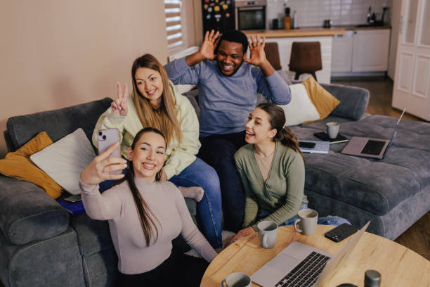 istock Taking selfie while enjoying morning coffee together 2200503236