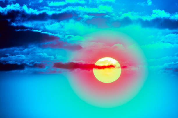 A captivating spring sunset in Tamsui, paints the sky with a spectrum of vibrant colors. The sky is a canvas of freely flowing hues. Serene evening scene in Tamsui, Taiwan.
