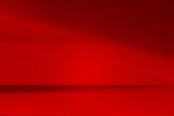 istock Wall interior background, studio and backdrops show products.with shadow from window color red . background for text insertion and presentation product 2200510033
