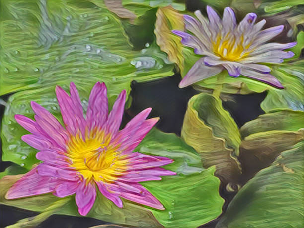 istock Thai Lotus painting Art with dark background 2200514691