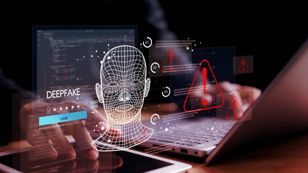 istock Deepfake concept ,Facial tracking, detection and recognition technology, Security system. Cyber security and Security password login online concept. 2200516160