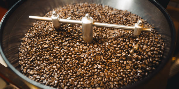 istock Coffee beans roasted in a coffee machine and coffee roasting 2200516654