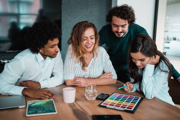 istock Creative business people working on business project in office. 2200517423