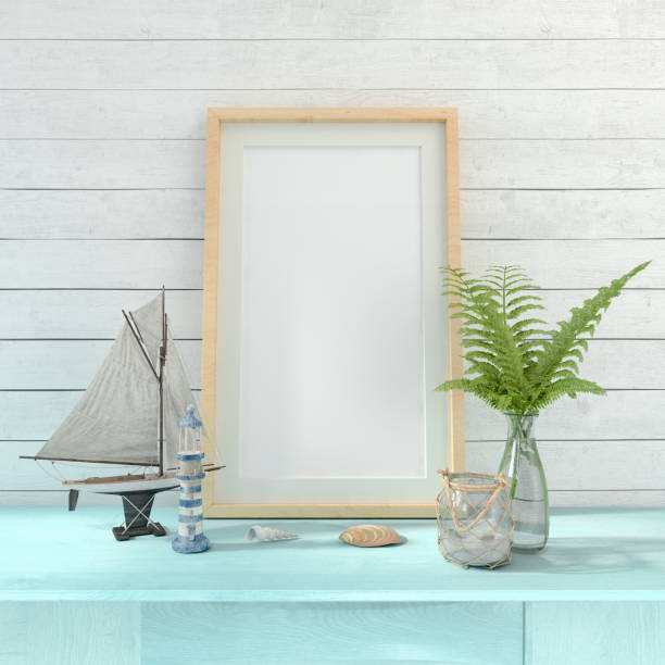 istock 3d render of a sideboard with a blank mock up poster 2200518361