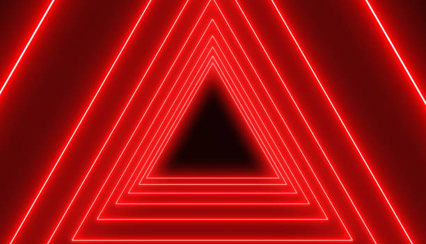 istock Illustation of many triangles in neon red 2200518483