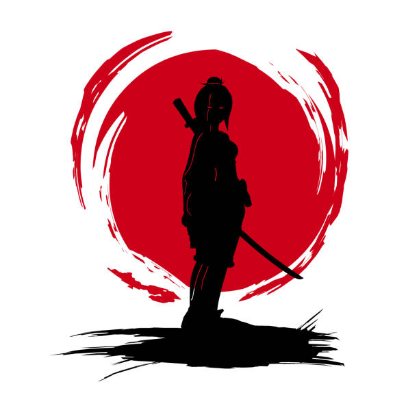 istock Samurai woman the  sword hero logo design for t-shirt and merchandise. Abstract isolated vector illustration. 2200522758