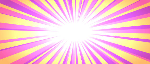 istock Vibrant vector illustration of a sunburst with pink and purple rays emanating from a central point 2200531491