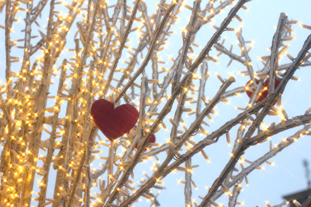 A valentine tree with hearts in it