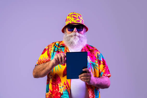 istock Senior old man with gray beard portrait in studio 2200537152