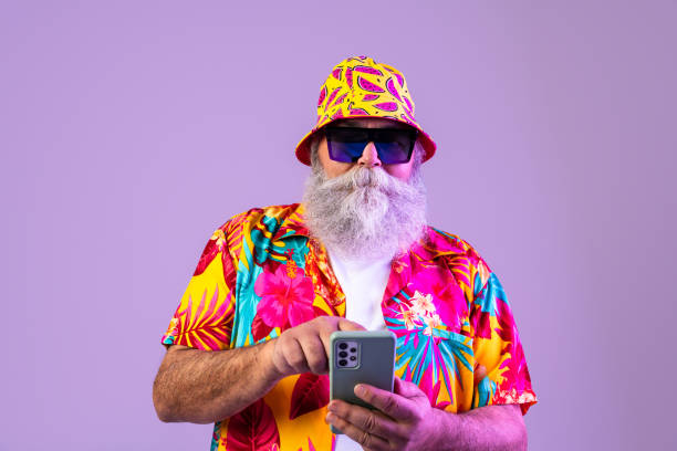 istock Senior old man with gray beard portrait in studio 2200537742
