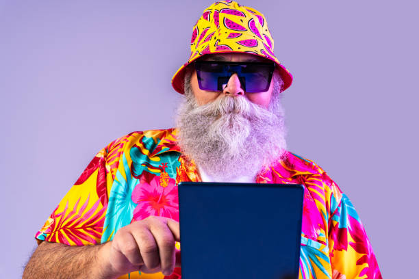 istock Senior old man with gray beard portrait in studio 2200537991