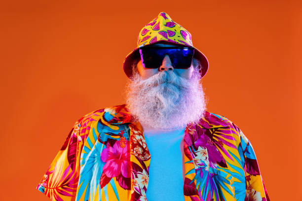istock Senior old man with gray beard portrait in studio 2200538332