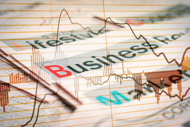 Business newspaper and  stock makeet.