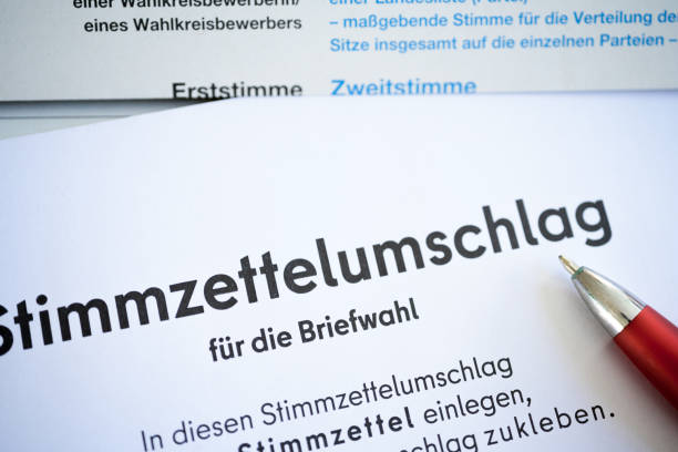 istock Voting at home, Ballot Paper for Postal Vote (Briefwahl) in Germany 2200545525