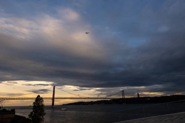 The evening sea and a cross sea bridge
