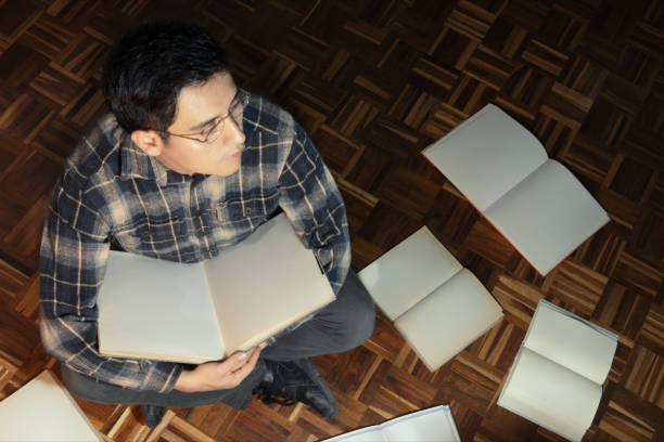 Concept of reading and researching, study, reaching for knowledge.