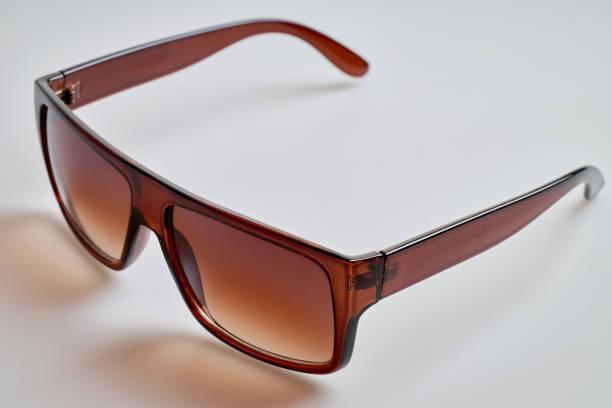 istock Old and vintage Brown sunglasses on white background 2200556046
