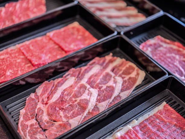 istock Premium Wagyu Beef Slices with Perfect Marbling 2200562325