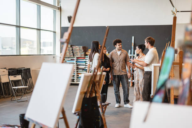 istock Diverse Group of Artists Engaged in Studio Class 2200566147