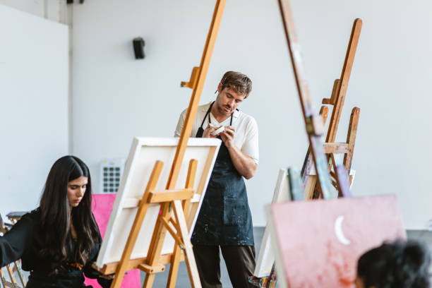 istock Thoughtful Caucasian Male Artist in Art Class 2200566298