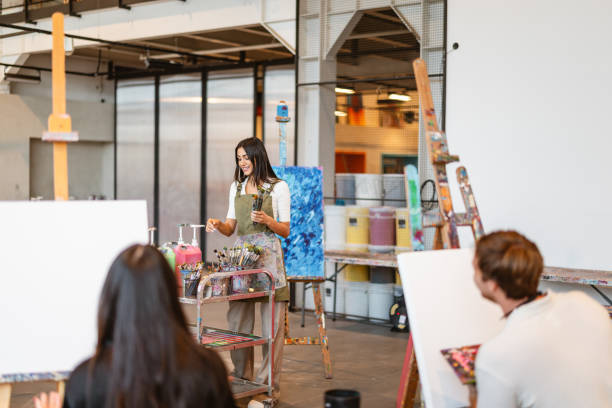 istock Young Middle Eastern Woman Leading Art Class 2200566307