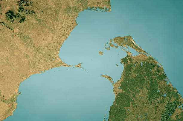 istock Palk Strait Satellite Topographic Map 3D Render True Color 2200572470