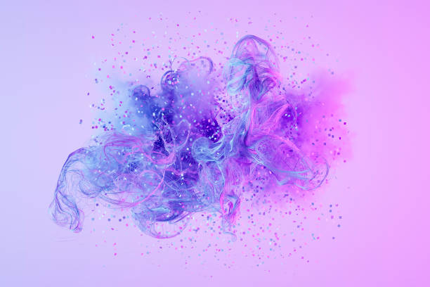 istock Abstract Wavy Lines with Particles, Chaotic Flowing Thin Wires, Artificial Intelligence and Big Data Concept 2200575045