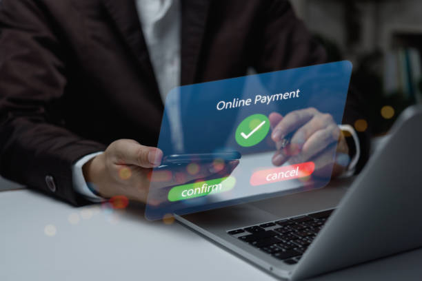 istock Digital payment confirmation with futuristic interface. Secure online transaction, fintech, contactless banking, and mobile finance innovation for modern business and e-commerce solutions. 2200575452