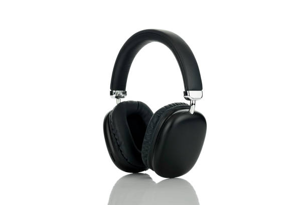istock wireless overhead black headphones isolated on white background with clipping path. 2200578077