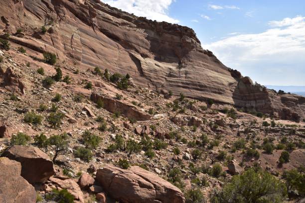 istock Rugged desert landscape with cliffs and sparse vegetation. Colorado National Monument, USA 2200579383