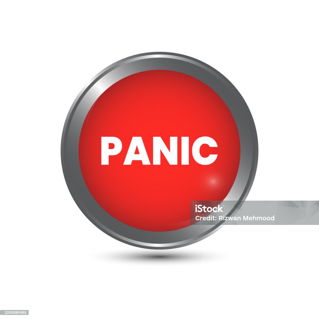 Panic Button Vector Illustration Panic Label Text Stock Illustration ...