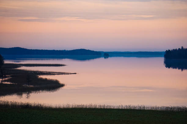 Scenic view of a lake during sunset