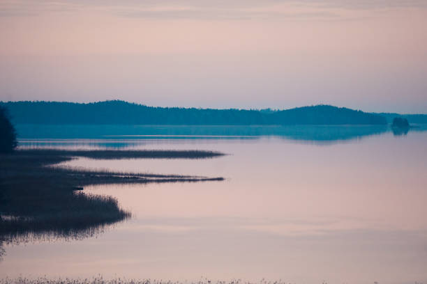 Scenic view of a lake during sunset