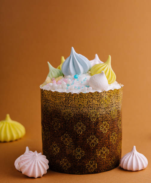 istock Festive cupcake with pastel meringue topping 2200590343