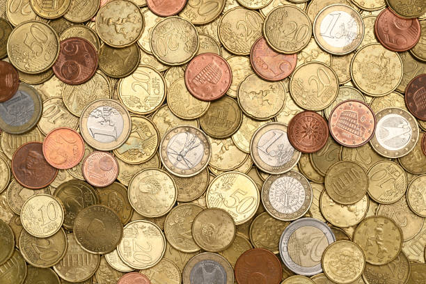 istock Background of euro coins 2200592772