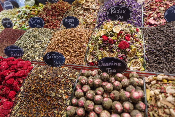 istock Tea for sale in a spice Spice Bazaar, Istanbul, Turkey 2200604156
