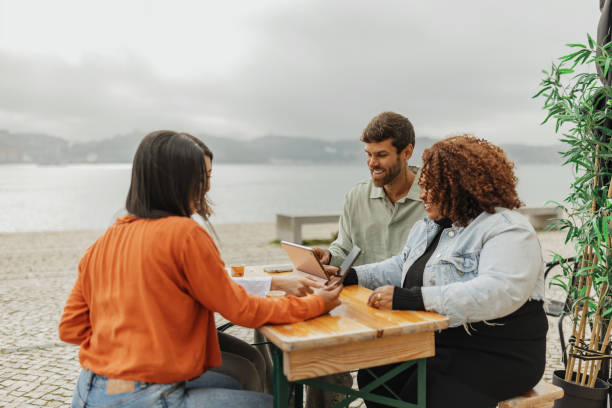 Friends Smiling and Sharing Experiences Outdoors