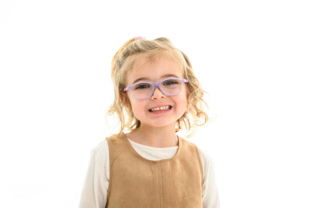 A 3 years old Child girl on studio white background