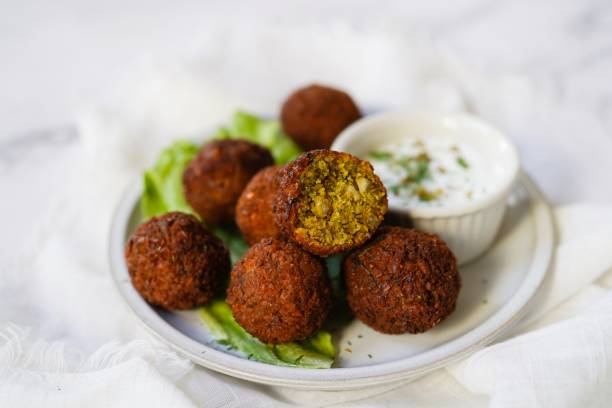 istock Homamade Falafel served with yogurt dip 2200611638