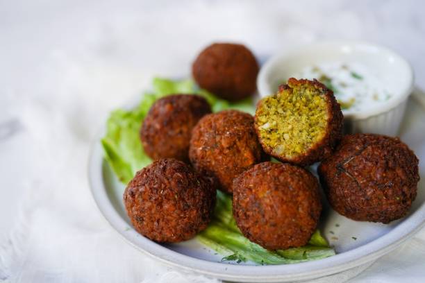istock Homamade Falafel served with yogurt dip 2200611641