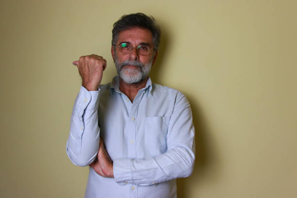 istock Portrait emotions and sign senior man 2200619016